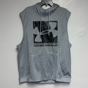 Under Armour Sleeveless hoodie size XXL gray Men’s hooded tank shirt NWT